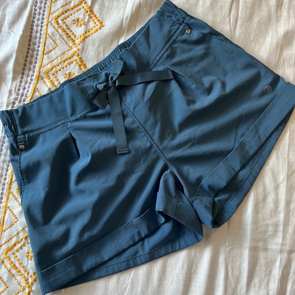 MPG Blue Athleasure Front-Tie Shorts